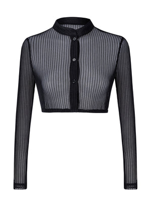 Dirndlbluse Damen Hochgeschlossen Langarm Schwarz
