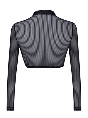 Dirndlbluse Damen Hochgeschlossen Langarm Schwarz