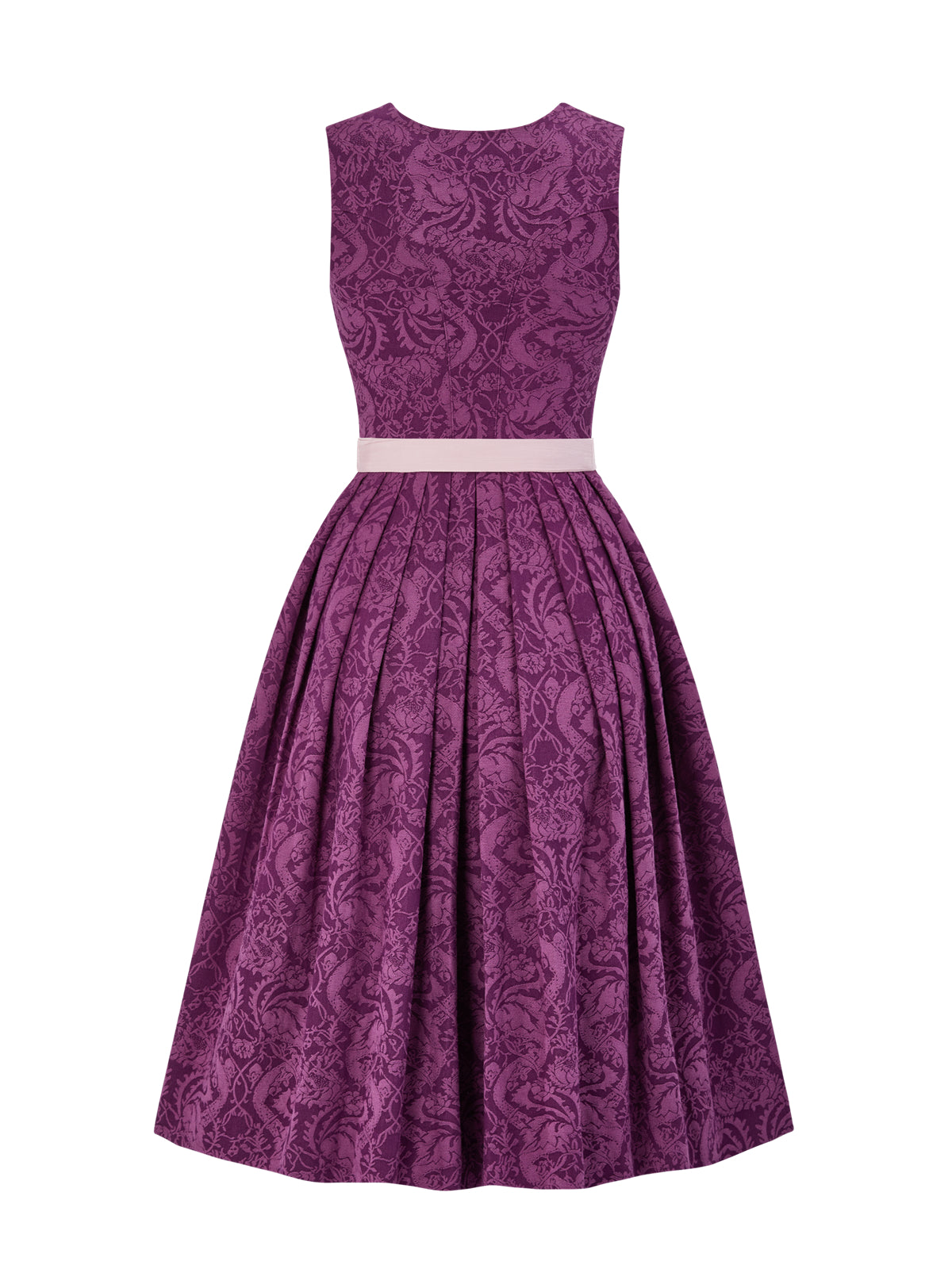 Floralem Muster Dirndl in Lila mit Gerader Ausschnitt