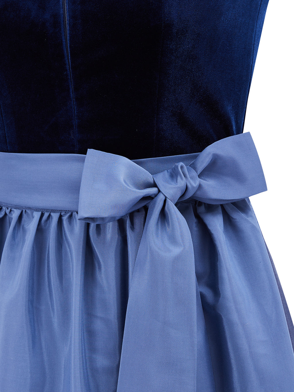 Einfarbig Dirndl in Blau mit Gerader Ausschnitt