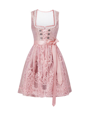 Strukturierter Dirndl in Rosa mit Herz-Ausschnitt