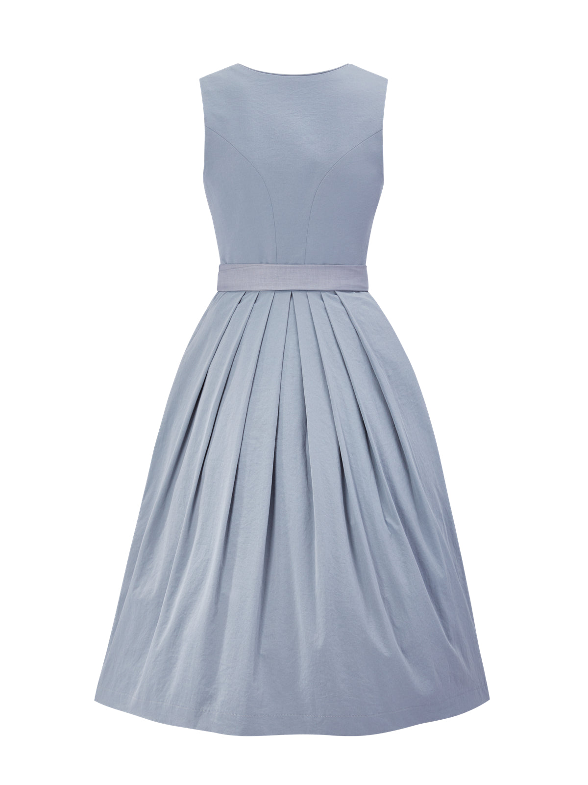 Einfarbig Dirndl in Blau mit Herz-Ausschnitt