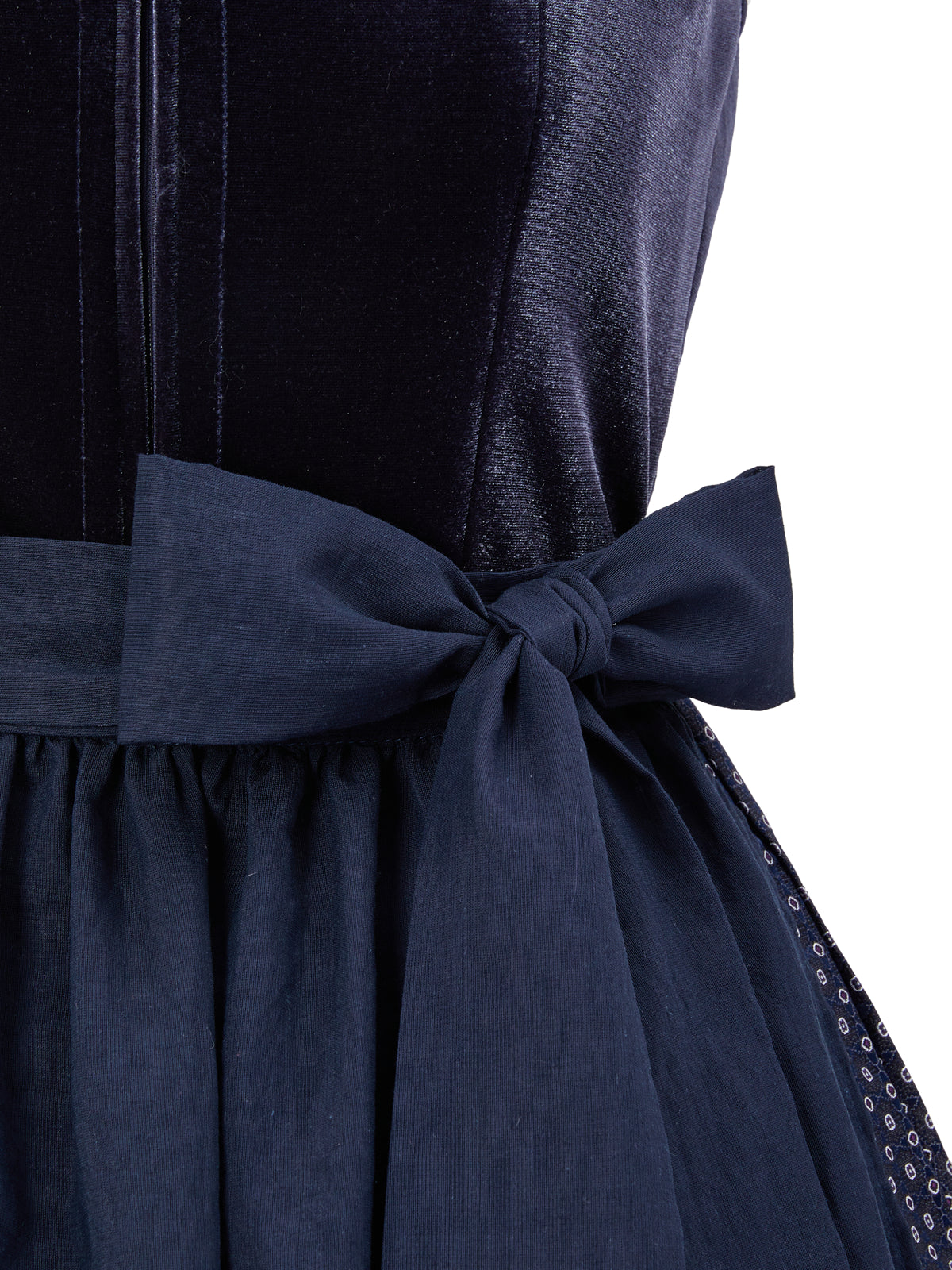 Gepunktete Muster Dirndl in Blau mit Gerader Ausschnitt