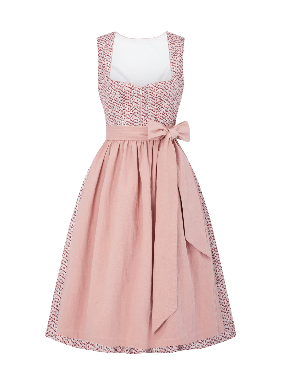 Floralem Muster Dirndl in Rosa mit Herz-Ausschnitt
