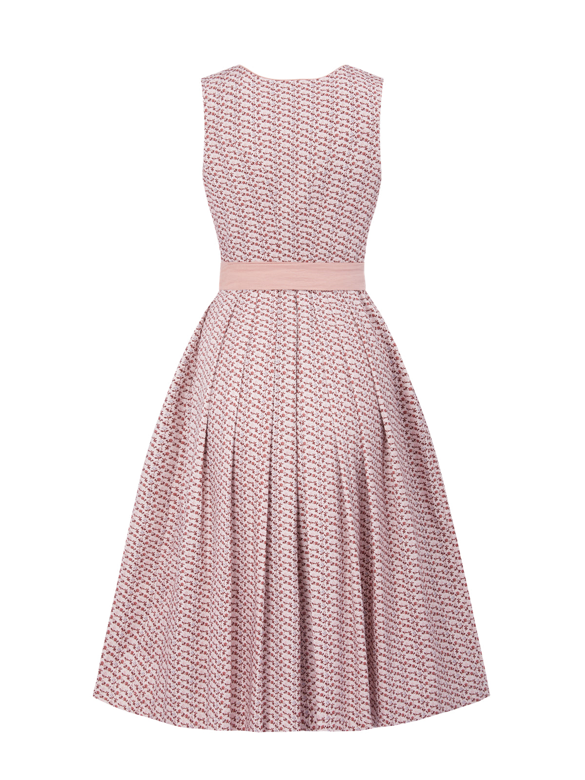 Floralem Muster Dirndl in Rosa mit Herz-Ausschnitt