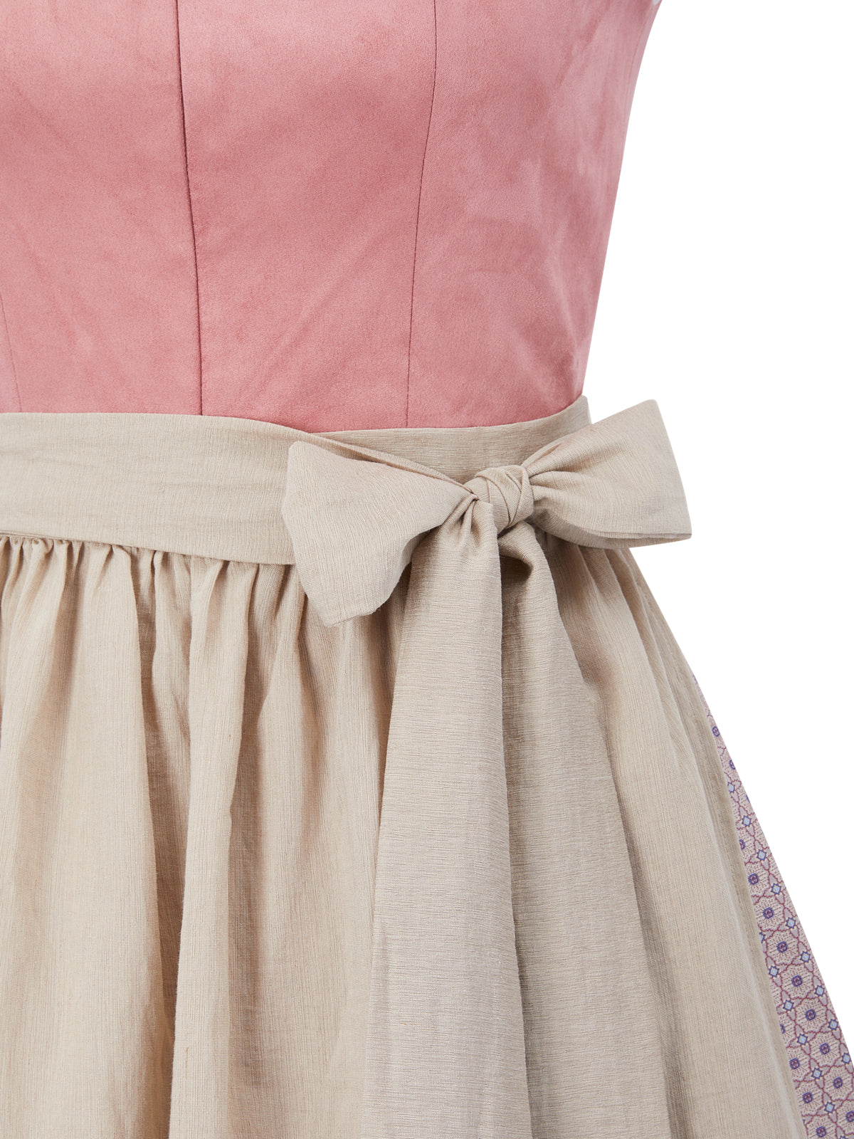 Kreismuster Dirndl in Rosa mit Gerader Ausschnitt