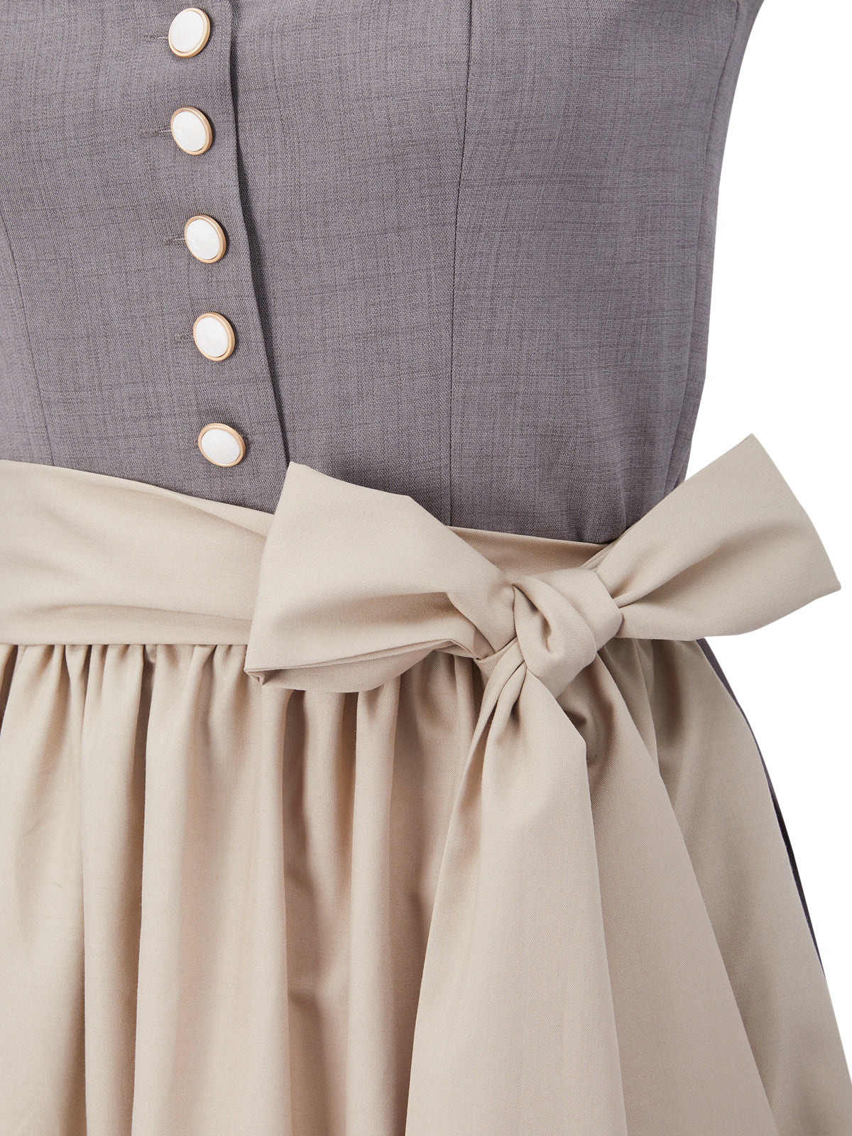 Geometrische Muster Dirndl in Schwarz mit Gerader Ausschnitt