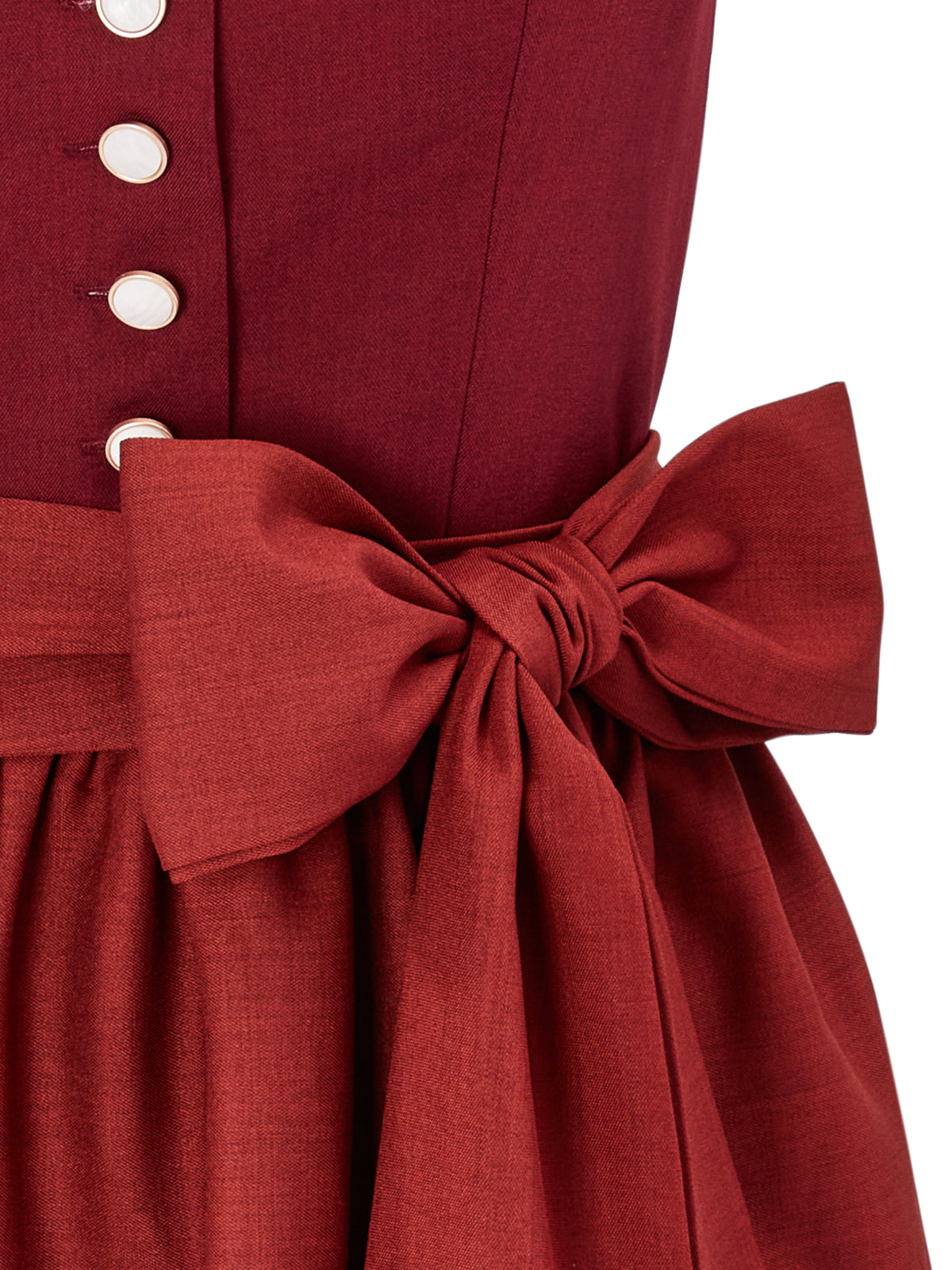 Einfarbig Dirndl in Rot mit Gerader Ausschnitt