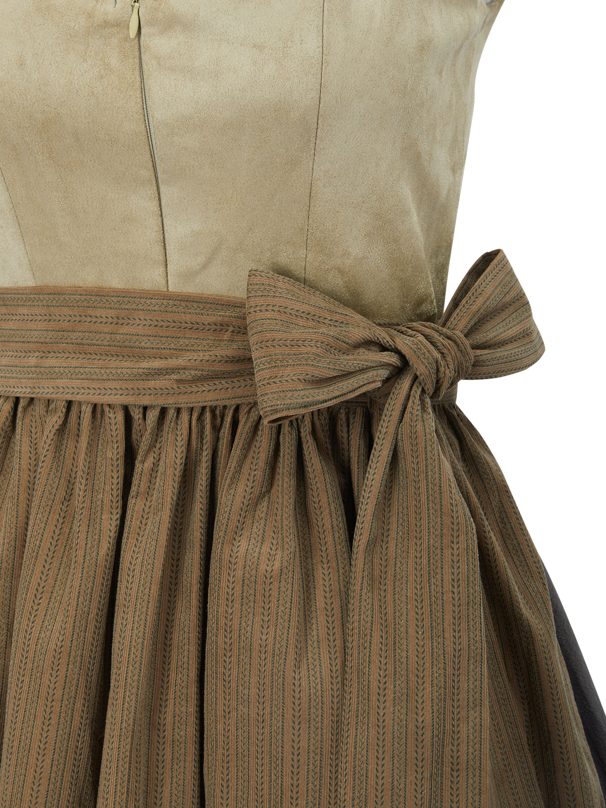 Gemustertes Dirndl in Grün mit Gerader Ausschnitt
