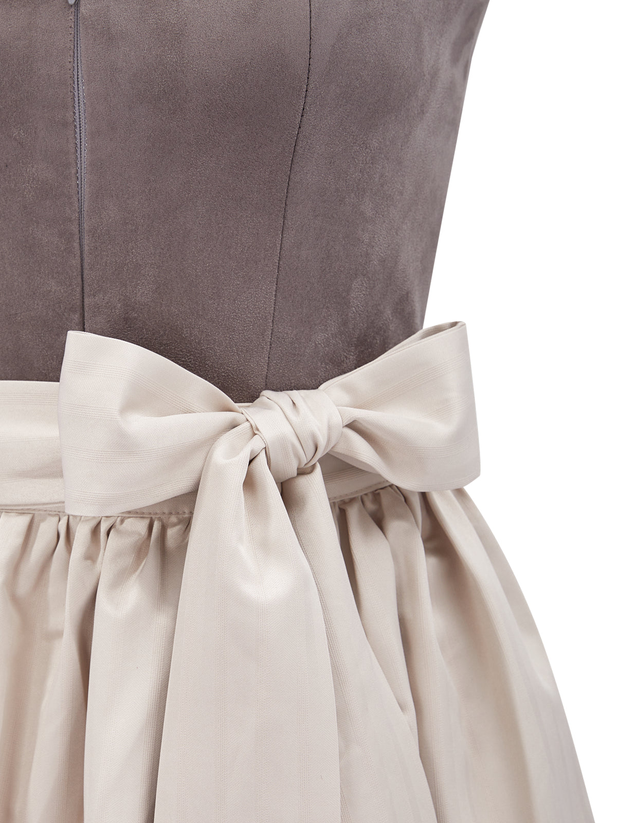 Geometrische Muster Dirndl in Grau mit Gerader Ausschnitt
