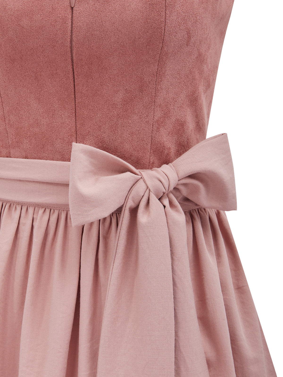Einfarbig Dirndl in Rosa mit Gerader Ausschnitt
