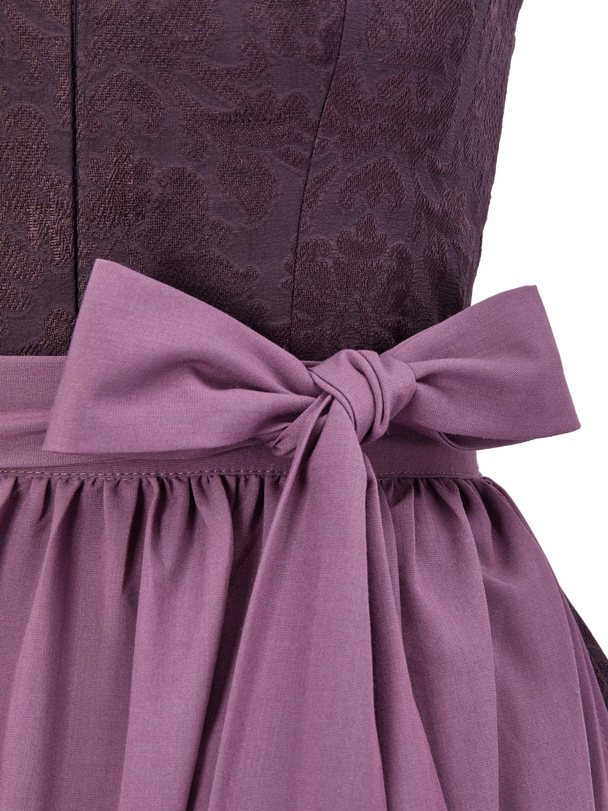 Unregelmäßiges Muster Dirndl in Lila mit Gerader Ausschnitt